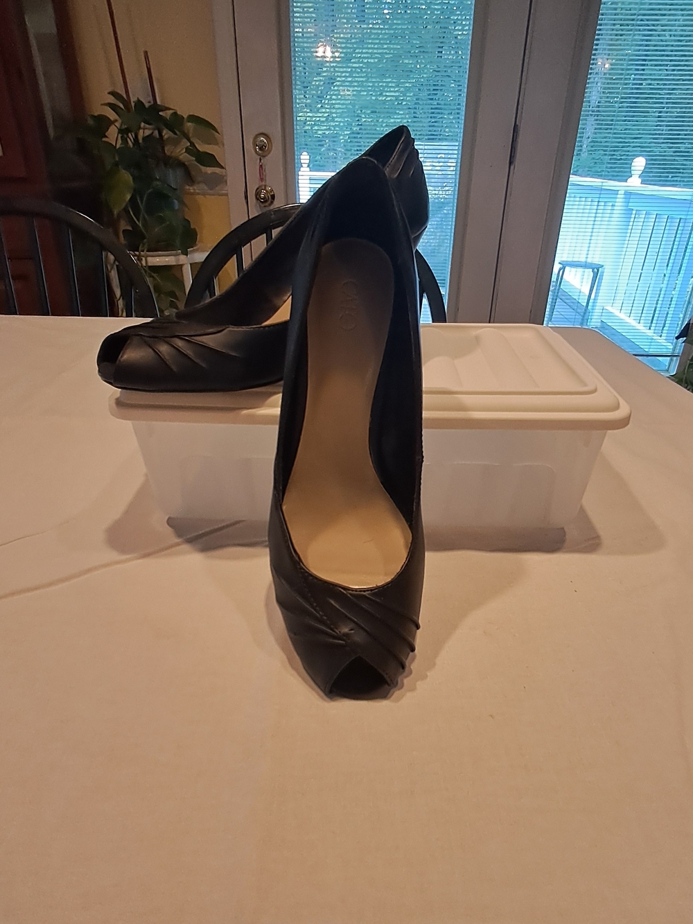 CATO Black Women's‎ Peep-Toe Heels Size 8